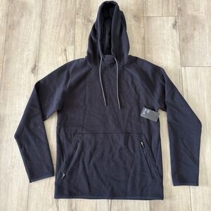 FLX Premium Commuter Hoodie Men Small Black Cotton Hooded Pockets Pullover